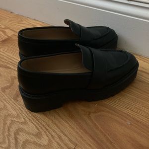 &Other Stories chunky black leather loafers